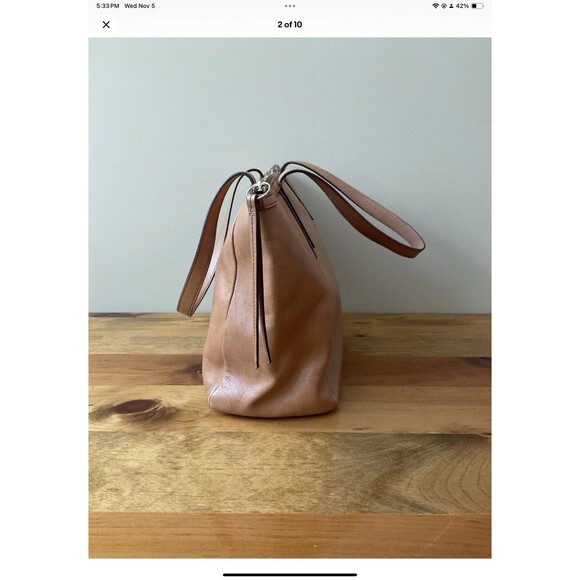 Fossil Sydney Brown Cognac Real Leather Shoulder Tote Shopper Carryall Bag - Picture 2 of 10